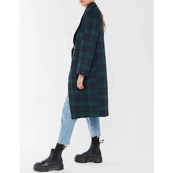 Avec Les Filles Jackets & Blazers - Anthropologie Avec Les Filled Long Plaid Trench Coat Old Money Sz Med. NWT $289